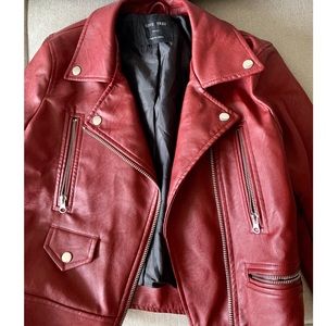 Super cute faux leather burgundy